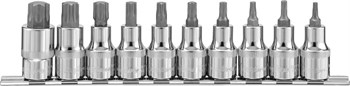912910 Набор насадок торцевых 1/2"DR с вставками-битами TORX® на держателе, T20-T70, 55 мм, 10 предметов 912910 - фото 32673