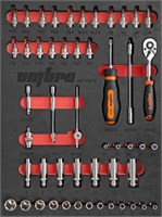 OMT50STE Набор головок торцевых 1/4" DR 4-14 мм, внешний TORX® Е4-Е8 с аксессуарами в EVA ложементе 280х375 мм, 50 предметов OMT50STE